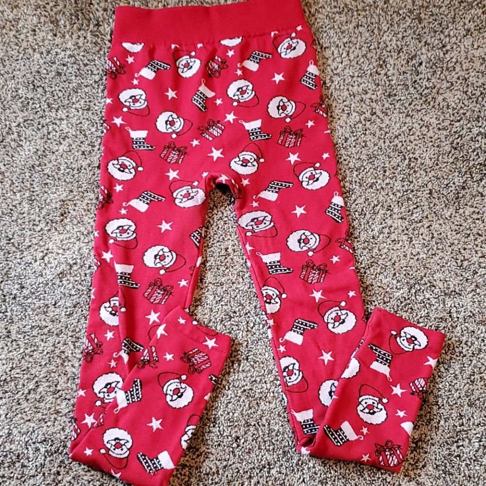 No Boundaries Santa & gifts red & black leggings
